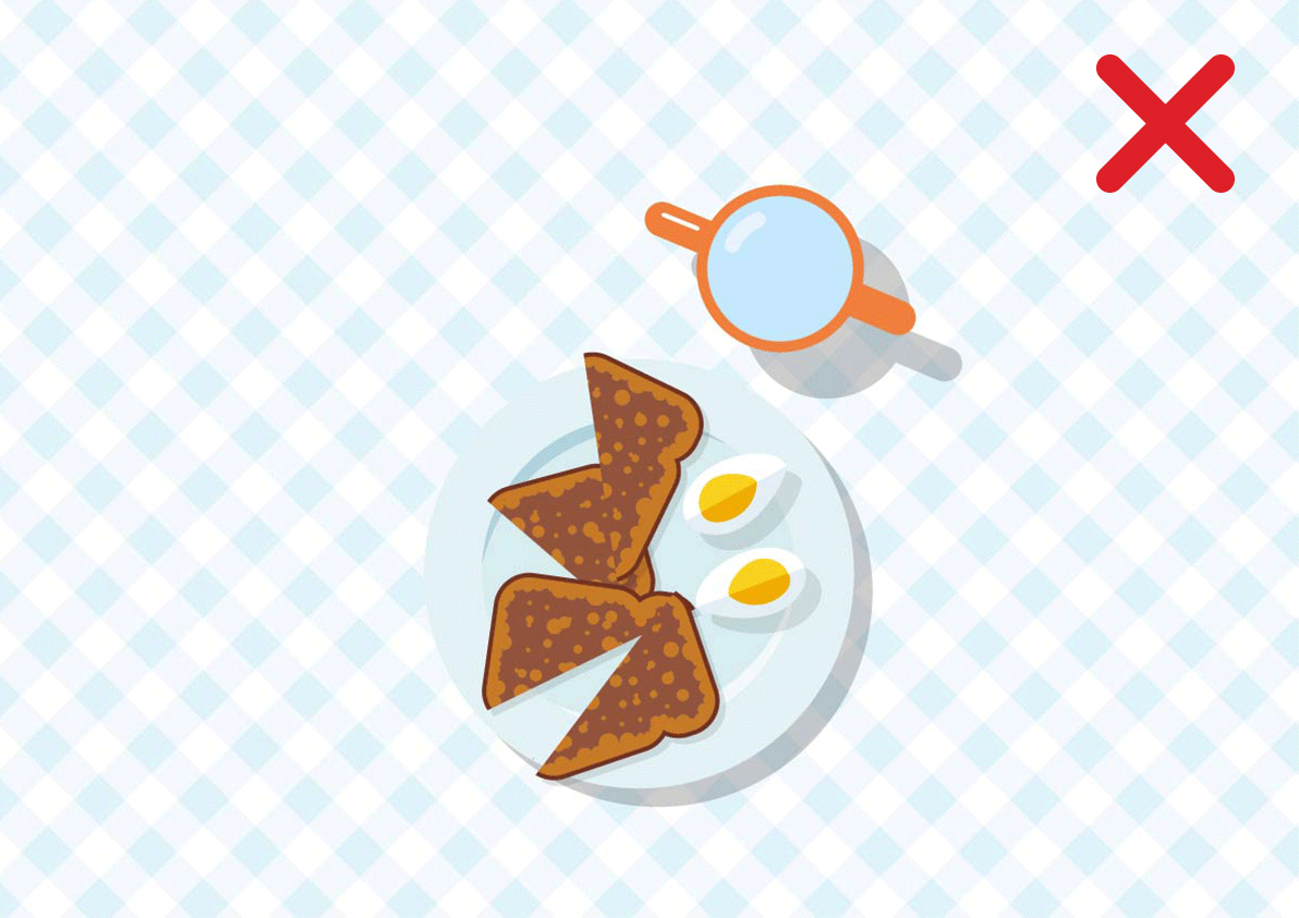 Imagen animada de un desayuno saludable